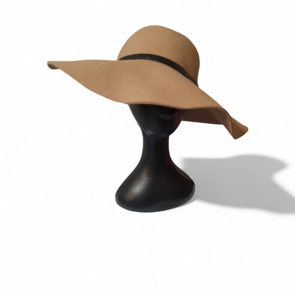 C.C Tan Wide-Brim Hat with Black Band main image 6